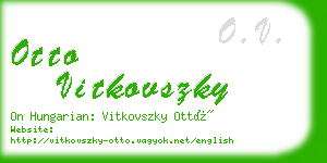 otto vitkovszky business card
